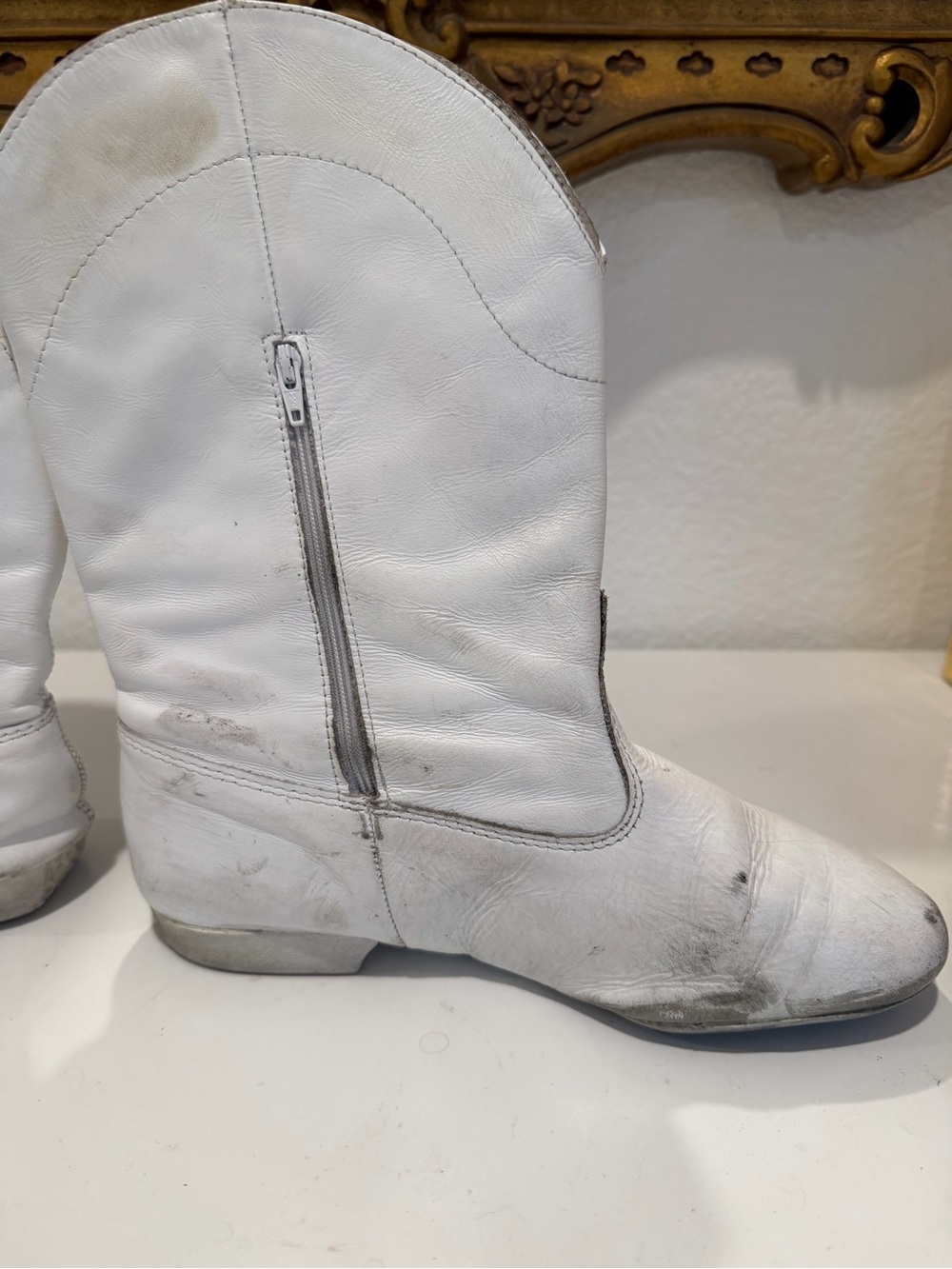 White Drill Team Western Dance practice boots - Picture 3 of 8